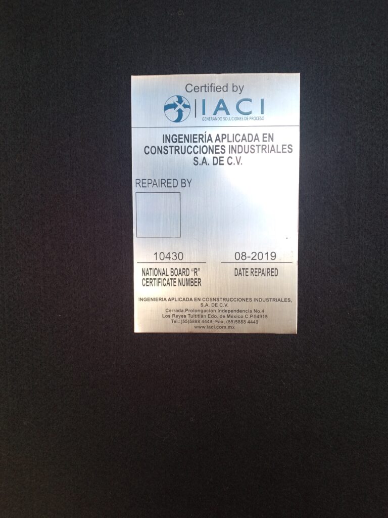 placa grabada de identificacion de datos GIGSA