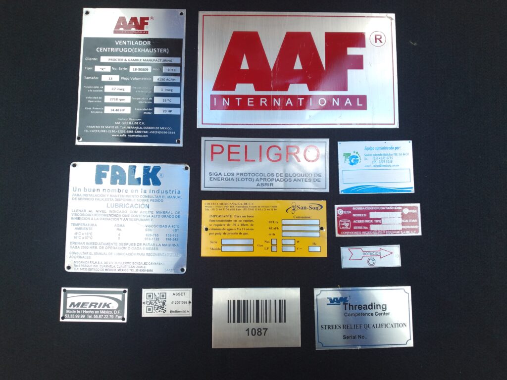 placas grabadas en acero inox, placas grabadas en aluminio