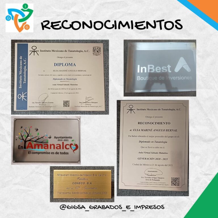 placas grabadas metalicas de reconocimiento