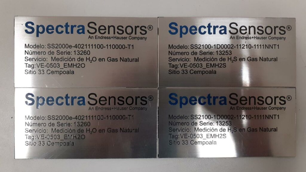 placa grabada para producto medico